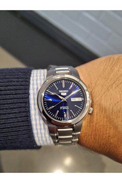 Seiko Automatic Calendar Steel Bracelet 3 Atm Water Resistant Men's Wristwatch