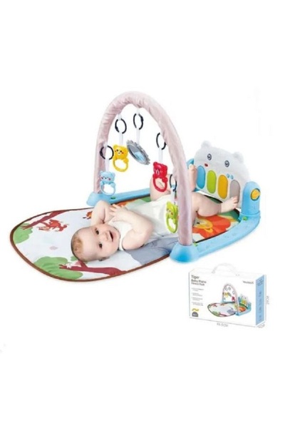 Youleen Baby Gym Play Mat with Musical Piano 0M+, Kick & Play Tummy Time Acti...