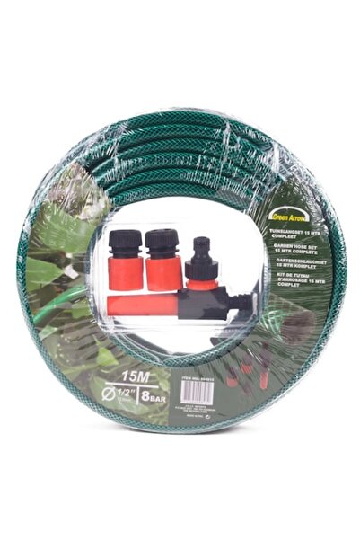 Benson Set furtun de grădină 15 m cu pistol de pulverizare și conectori