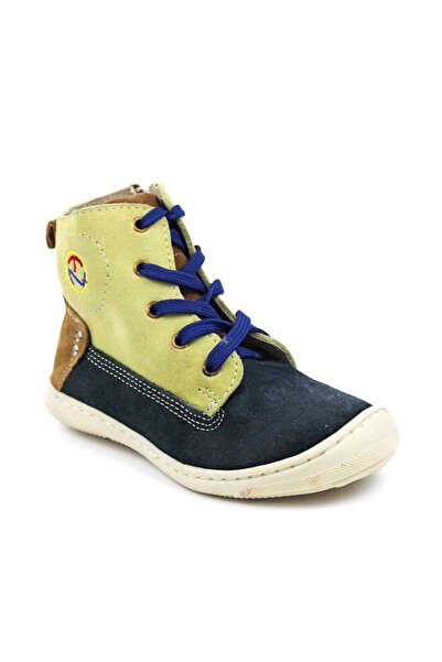 tino Children's high boots, made of natural Leather , with sewn sole 3144-BLU...