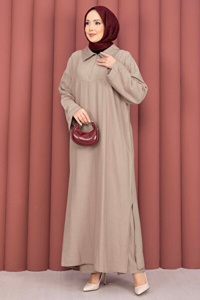 EBRUTESETTÜR Hira Half Zipper Tunic Set Beige