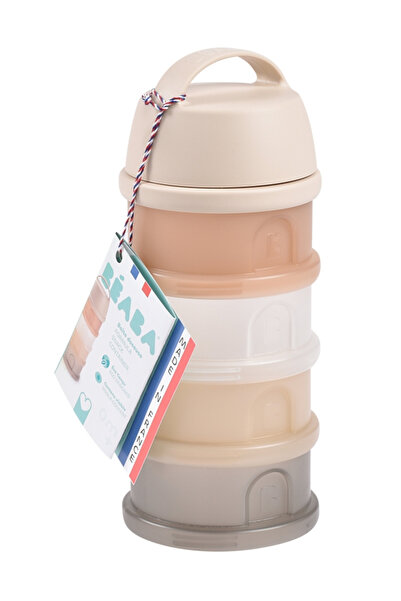Beaba Контейнер за адаптирано мляко с 4 отделения, полупрозрачен глинен