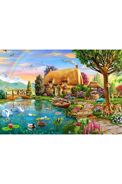 Bluebird Puzzle 1000 pieces Puzzle - Adrian Chesterman: Lakeside Cottage (Blu...