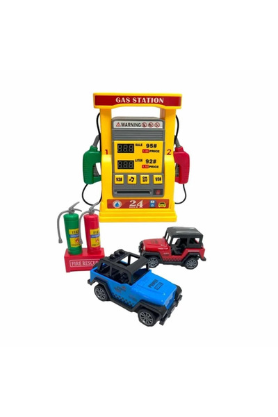 4İ Oyuncak Gerçekçi Benzin Istasyonu Oyuncak Similasyonu Metal Arabalı Sesli ...