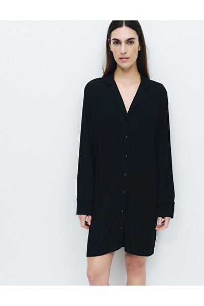 Marks & Spencer Fitilli Revere Yaka Düğmeli Gecelik