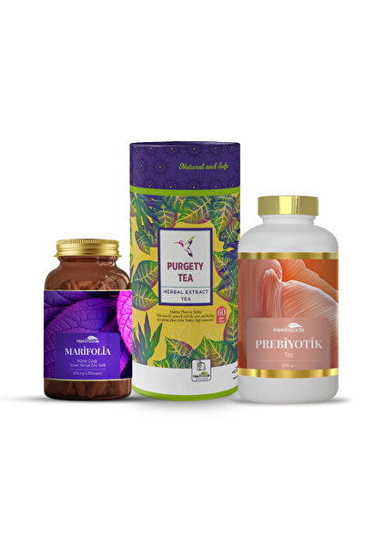 Hekimzade Arınma & Hafifleme Seti - Marifolia Kapsül & Purgety Tea & Prebiyot...