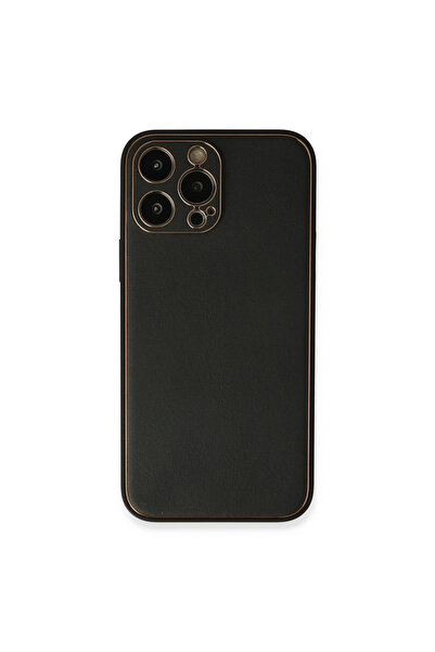 eco port غطاء سيليكون من جلد الكوكو لهاتف آيفون 13 برو ماكس - أسود