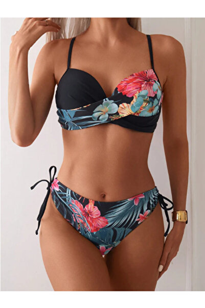 Dotail GORGLITTER women's swimsuit, 2 pieces, tropical floral, multicolor, si...