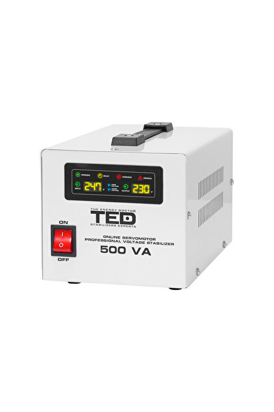 TED Electric Automatic Mains Stabilizer 500VA 300W with LCD Screen, ServoMoto...