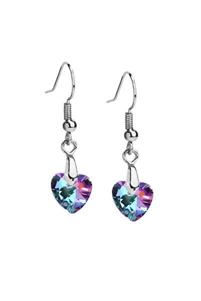 EFAYN.RO Women's earrings, crystal symphony pattern, heart, blue mix, EFAYN