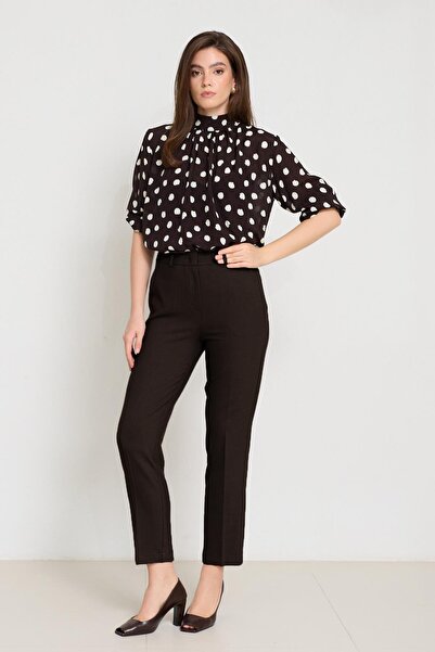 Setre Acı-Kahve Cep и панталони с детайли в талията и пълна кройка