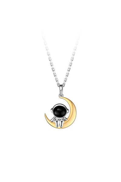 EFAYN.RO Astronaut moon chain, silver, unisex, EFAYN