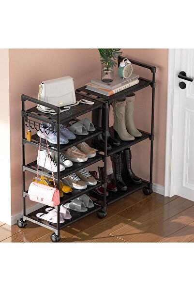 Arabest Shoe Rack Organizer, 5-Tier Large Shoe Stand with Wheels Easy to Mobi...