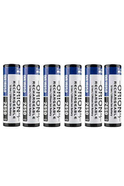 Orion 18650 2450mAh 5C Yüksek Deşarjlı Li-Ion Pil - 6'lı Paket