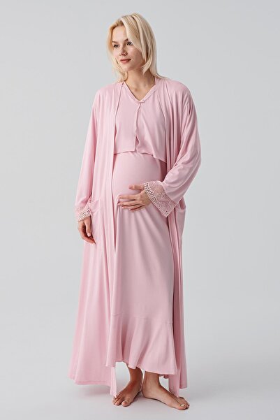 Artış Long Sleeve Lace Piece Nursing Set with Stretchy Viscose Nursing Compar...