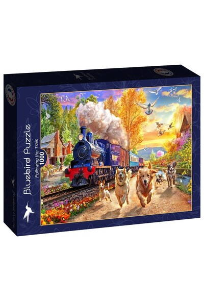 Bluebird Puzzle 1000 de piese - Angelo Bonito: Urmărind trenul (Bluebird-Puzz...