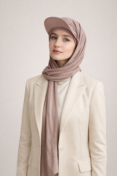 Şirin Giyim Aksesuar Şapkalı Şal Pratik Hazır Hijab Türban Tesettür Hazır Baş...