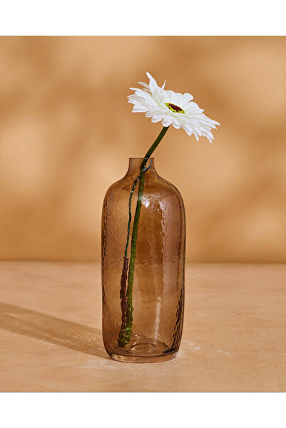 REDTAG مزهرية زجاجية بنية سادة