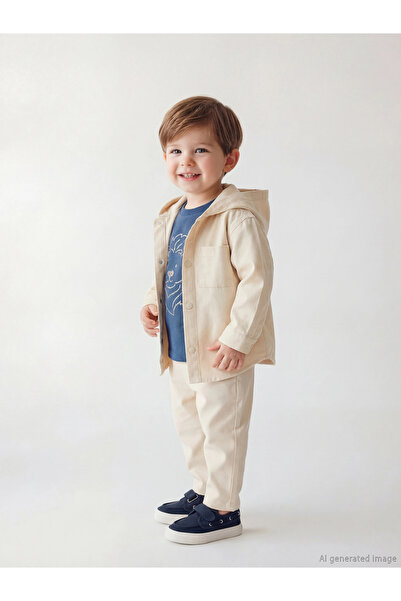 LC Waikiki مجموعة LCW baby Beige بغطاء رأس للأولاد مكونة من 3 قطع
