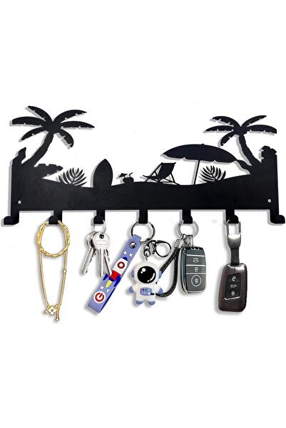 Arabest Beach Metal Key Hook Rack,Wall Mounted Storage for Keys and Small Acc...