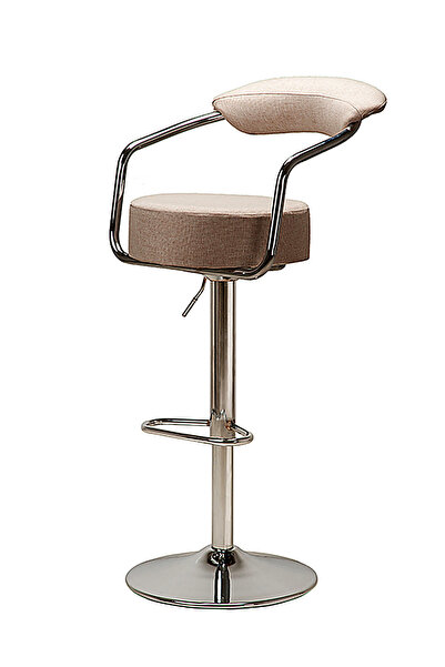 SÜPER ÇELİK BAR TABURESİ 957 MODEL KREM KUMAŞ