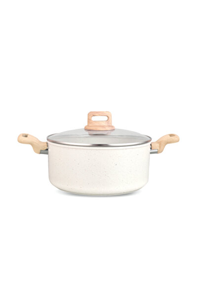 Voltz Pot Nice OV54418E28, 28x11.5 cm, 6.8 l, Marble finish, Induction, Cream...