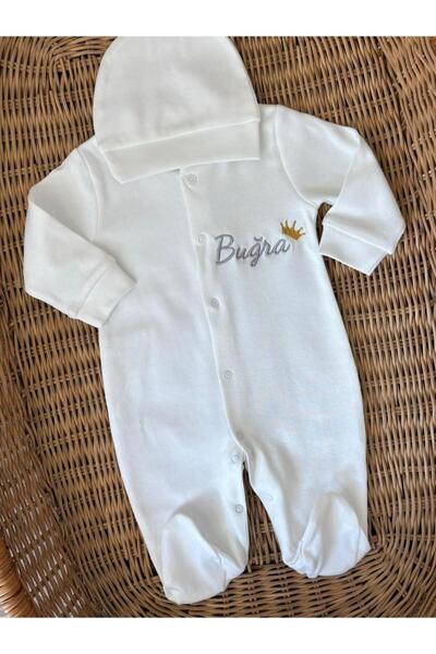 Mini Ropa İsimli Yenidoğan Bebek Tulumu Önden Çıtçıtlı Patikli