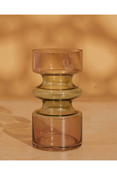 REDTAG مزهرية زجاجية بنية اللون