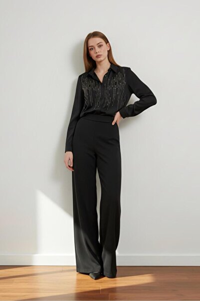 PERA MODA Κομψό πουκάμισο με πέτρες στο μπροστινό μέρος και μακρύ πίσω μέρος,...