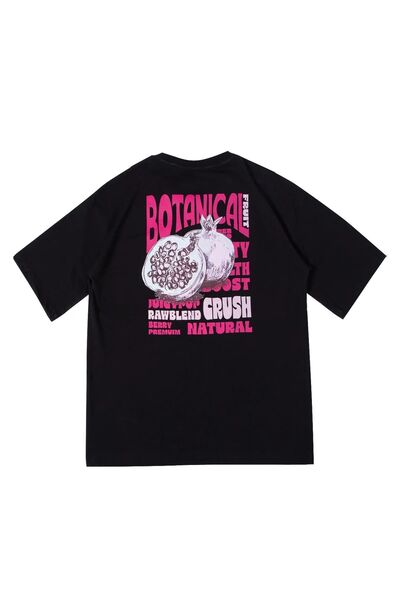 NEW NOCE Nar Printed Fruit Printed Oversized Unisex T-Shirt Basic T-Shirt