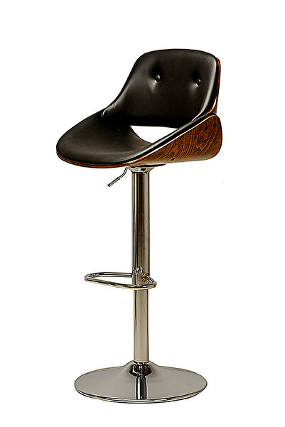 SÜPER ÇELİK BAR TABURESİ 971 MODEL SİYAH DERİ