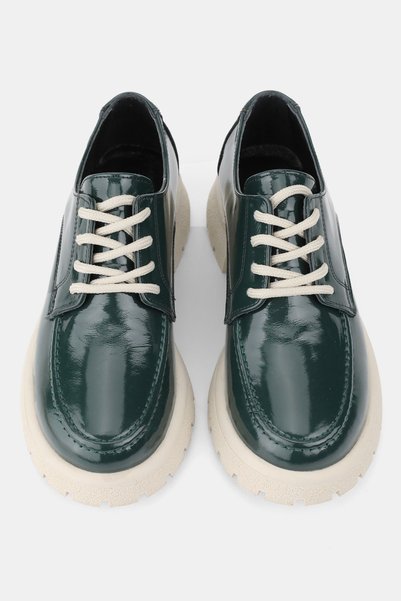 TUNAELLİ Pantofi Oxford cu șireturi, din piele naturală, verde, pentru femei, mărimea 36-41