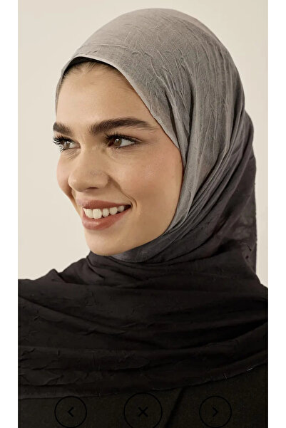 AMİNENESİL Gradient Aya Shawl Light Gray Black Color
