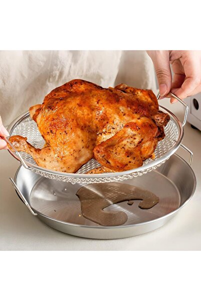 Arabest صينية فلتر زيت من الفولاذ المقاوم للصدأ مع سلة شبكية ومصفاة للطهي (فض...