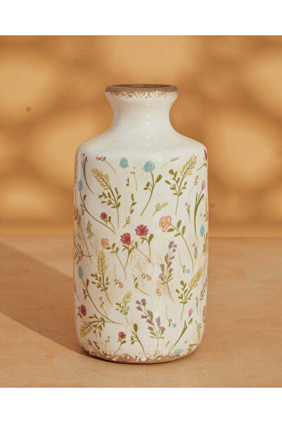 REDTAG Cream Floral Print Vase
