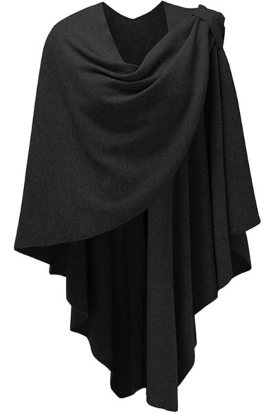 Arabest Womens Large Cross Front Poncho Sweater Wrap Topper Knitted Elegant S...