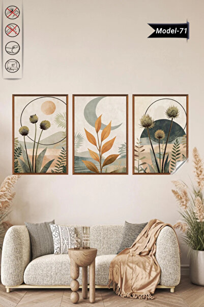 Akıllı Kağıt Statik Tutunma Özellikli Tablo - Poster Çiçek (Model- 71)