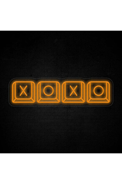 Slasa Keyboard Neon Sign 15x14 cm Orange LED Wall Decor with 6 mm Acrylic Base