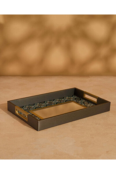 REDTAG صينية مستطيلة بنية اللون مطبوع (متوسطة الحجم)