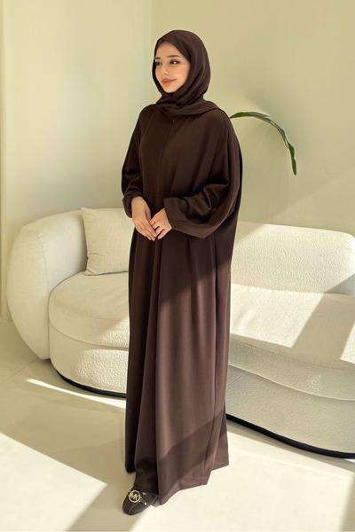 Ovn. Mahya Seyyar Başör Tulle Ü Combed Cotton Dress - Brown