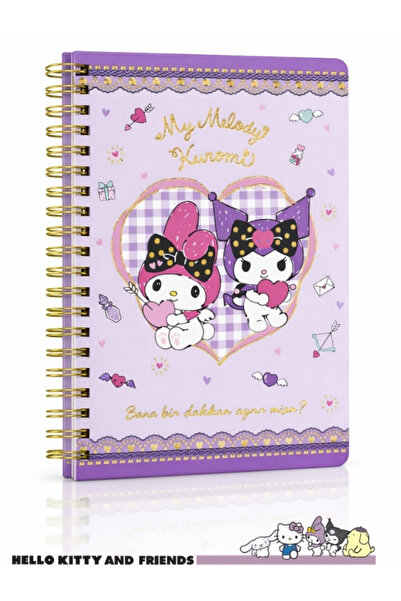 MedyStore HELLO KITTY ve Arkadaşları Kuromi & My Melody Spiralli Günlük (Jour...