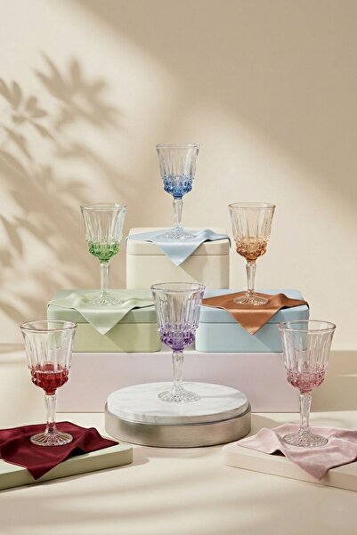 PLT Design Lucıana 6 Renk Kahve Yanı Su Meşrubat Bardağı