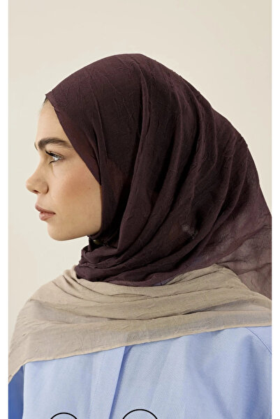 AMİNENESİL Degrade Aya Shawl Linen Light Brown Color