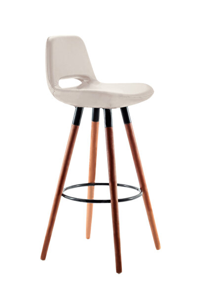 SÜPER ÇELİK BAR TABURESİ 961 MODEL BEYAZ DERİ