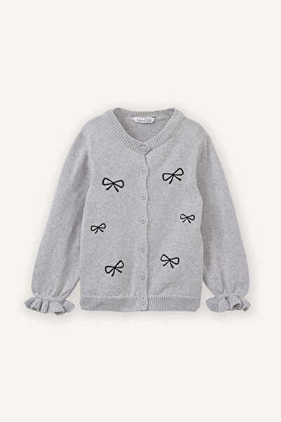 DeFacto Cardigan brodat cu fundă pentru fetițe G8151A526SP