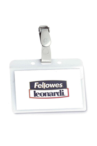 Fellowes Sheer horizontal PVC badge holder with crystal, with badge clip, 99x...