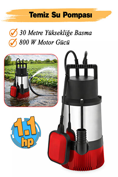 Badem10 (30 Metre) Basım Temiz Su Pompası Alüminyum Gövdeli 800 W Elektirikli...