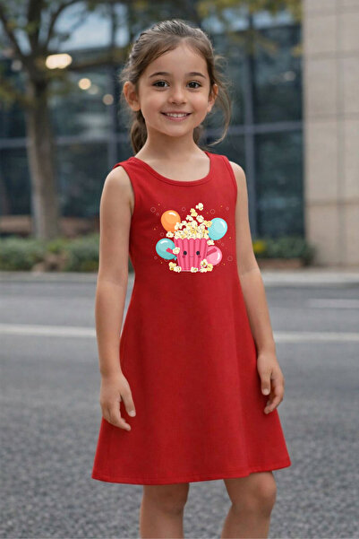 CACTUS COLLECTION فستان صيفي للفتيات مطبوع عليه بوبكورن