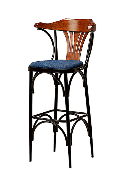 SÜPER ÇELİK BAR TABURESİ 968 MODEL MAVİ KUMAŞ