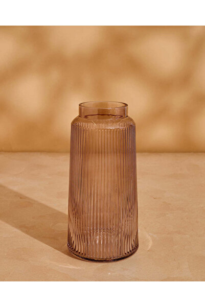 REDTAG مزهرية زجاجية بنية اللون